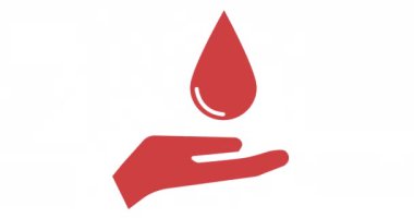 Animation of hand with heart icon over white background. International day of charity and celebration concept digitally generated video.