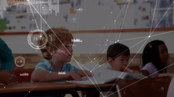 Κινούμενη Εικόνα Του Δικτύου Των Συνδέσεων Μεταξύ Διαφορετικών Μαθητών Και — Αρχείο Βίντεο