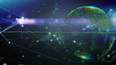 Dünya çapında bağlantı ve veri işleme ağının animasyonu. küresel bağlantılar ve veri işleme konsepti dijital olarak oluşturulmuş video.