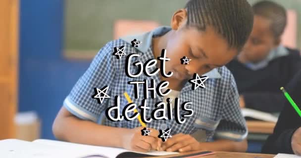 Animation Get Details African American Pupils Learning School Learning Education — Stock video