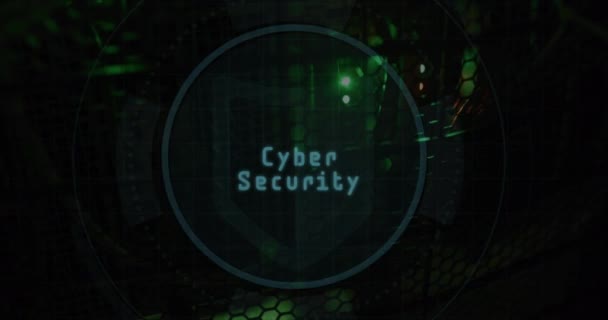 Cyber Security Text Scanner Close Computer Server Cyber Security Business — Stockvideo