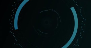 Siyah arka planda dijital asma kilidin işlem çemberindeki animasyonu. Veri işleme, dijital güvenlik ve teknoloji konsepti dijital olarak oluşturulmuş video.