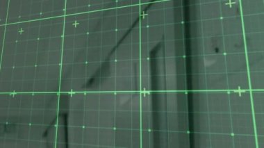 Koridorda koşan çeşitli doktorların dijital ekran animasyonu. Sağlık, tıp, veri işleme ve teknoloji konsepti dijital olarak oluşturulmuş video.