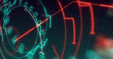 Siyah arkaplan üzerinde veri işleme animasyonu. küresel iş ve dijital arayüz kavramı dijital olarak oluşturulmuş video.