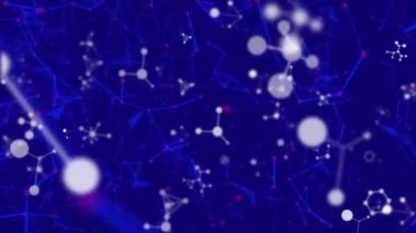 Şekiller üzerinden bağlantı ağının animasyonu. Sosyal medya ve iletişim arayüzü kavramı dijital olarak oluşturulmuş video.