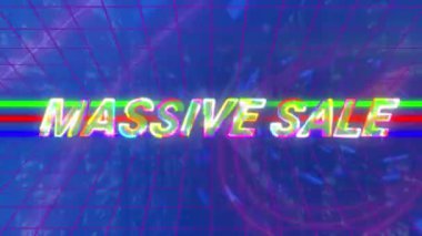 Mavi arka planda devasa satılık metin ve şekillerin animasyonu. Sosyal medya ve iletişim arayüzü kavramı dijital olarak oluşturulmuş video.