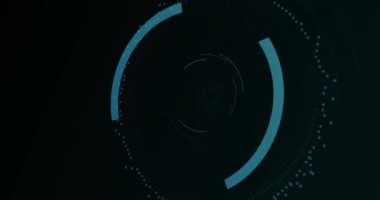 Siyah arka planda dijital asma kilidin işlem çemberindeki animasyonu. Veri işleme, dijital güvenlik ve teknoloji konsepti dijital olarak oluşturulmuş video.