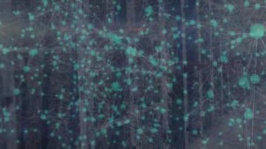Animation of network of connections over server room. global business, connections and digital interface concept digitally generated video.