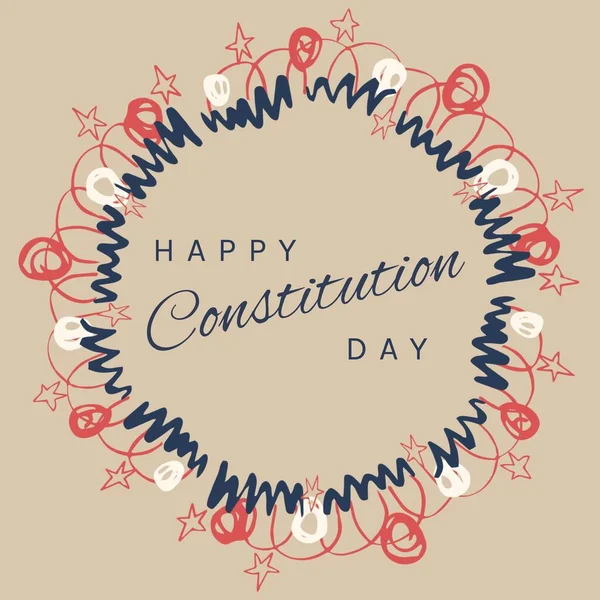 Wonderful Constitution Day Text Decorative Banner Pink Background Wonderful Constitution — 스톡 사진