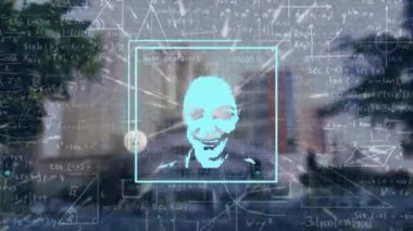 Veri işleme ve bağlantı ağının devredilmesi animasyonu. Çevrimiçi güvenlik siber suç ve veri işleme kavramı dijital olarak oluşturulmuş video.