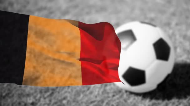 Animation Flag Germany Soccer Ball Sport Competition Celebration Concept Digitally — Video