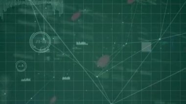 Dijital uzayda bağlantı ağının ve veri işleme ağının animasyonu. Küresel iş dijital arayüzü teknolojisi ve dijital olarak oluşturulan ağ konsepti.