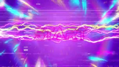 Parazit animasyonu ve metni şekiller üzerinde başlatma. Sosyal medya ve iletişim arayüzü kavramı dijital olarak oluşturulmuş video.