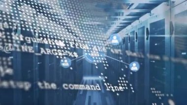 Işık ve sunucular üzerinden bağlantı ağının ve dünya haritasının animasyonu. Ağ, bağlantılar ve teknoloji konsepti dijital olarak oluşturulmuş video.