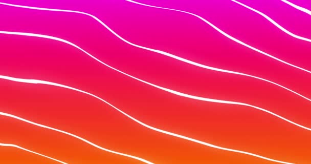 Κινούμενα Σχέδια Λευκών Γραμμών Ροζ Και Πορτοκαλί Φόντο Χρώμα Σχήματα — Αρχείο Βίντεο