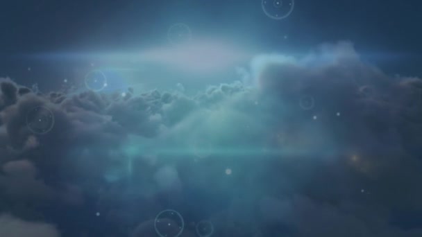 Animatie Van Gegevensverwerking Wolken Mondiaal Business Digital Interface Concept Digitaal — Stockvideo