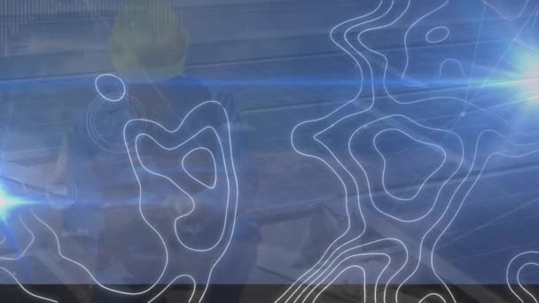 Animation Isohypses Solar Panels Green Energy Eco Power Technology Concept — 비디오