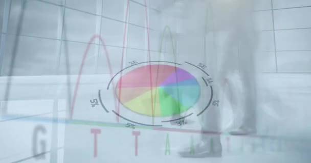 Animace Statistik Zpracování Dat Přes Školní Vozík Dodávkové Dodávce Počítačové — Stock video