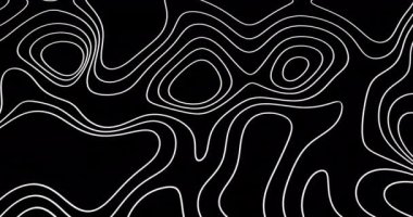 Siyah arka planda hareket eden beyaz izyhipslerin animasyonu. Renkler, şekiller, hareket ve soyutlama konsepti dijital olarak oluşturulmuş video.