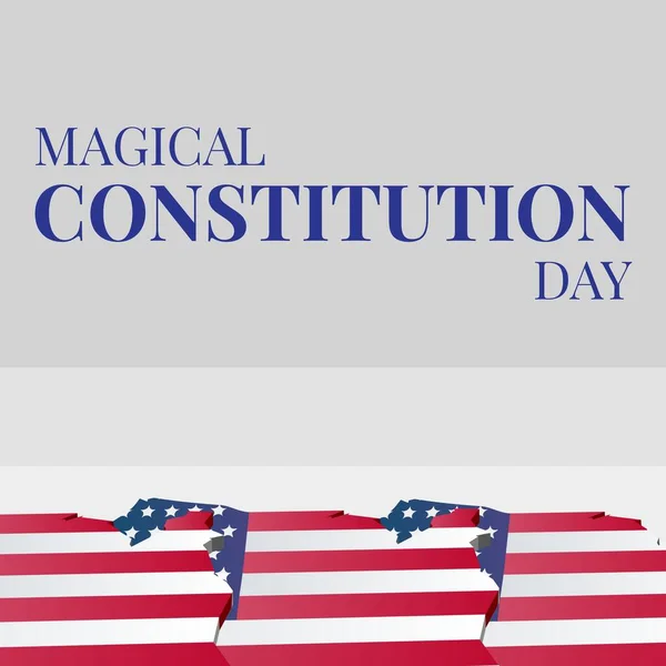 Image Magical Constitution Day Grey Background Flags Usa American Patriotism — 스톡 사진