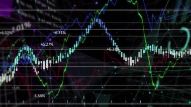 Siyah arkaplanda veri işleme animasyonu. Sosyal medya ve iletişim arayüzü kavramı dijital olarak oluşturulmuş video.