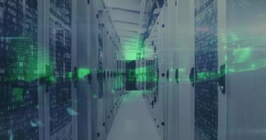 Sunucu odasında veri işleme animasyonu