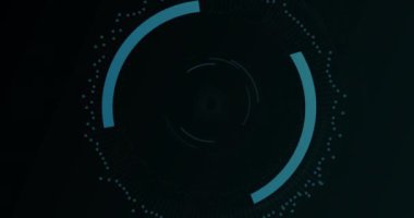 Siyah arka planda dijital asma kilidin işlem çemberindeki animasyonu. Veri işleme, dijital güvenlik ve teknoloji konsepti dijital olarak oluşturulmuş video.