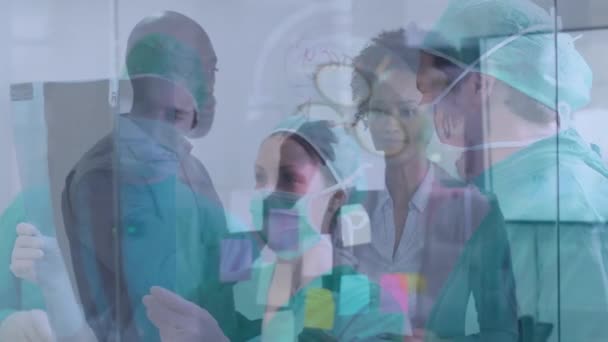 Animation Diverse Coworkers Caucasian Female Male Surgeons Health Medicine Business — Vídeos de Stock