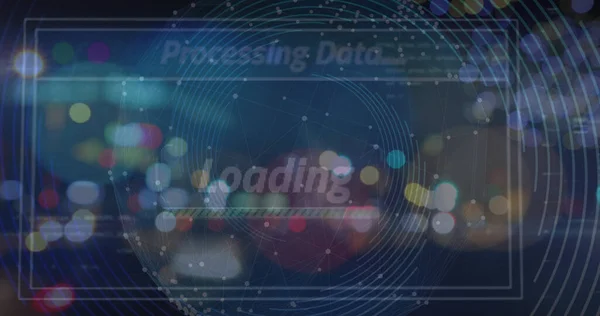 Image Blurred Traffic Lights Data Processing Dark Space Data Processing — Foto Stock