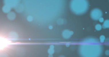 Yeşil arka planda ışık noktalarının canlandırılması. Küresel iş ve dijital arayüz kavramı dijital olarak oluşturulmuş video.