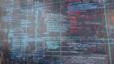 Siyah dijital ekranda veri işleme animasyonu. Veri işleme, bilgisayarlar, ağ ve teknoloji konsepti dijital olarak oluşturulmuş video.