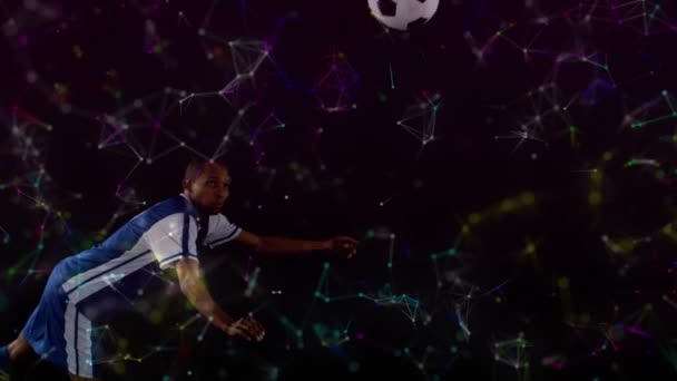 Animation Connections African American Male Soccer Player Sport Competition Celebration — 图库视频影像