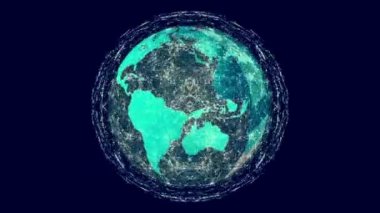 Dünya üzerindeki bağlantı ağının animasyonu. küresel ağlar, bağlantılar ve veri işleme konsepti dijital olarak oluşturulmuş video.