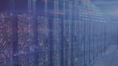 Sunucular üzerinde çeşitli finansal verilerin ve grafiklerin animasyonu. küresel finans, ekonomi, teknoloji ve dijital arayüz kavramı dijital olarak oluşturulmuş video.