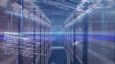 Sunucular üzerinde çeşitli finansal verilerin ve grafiklerin animasyonu. küresel finans, ekonomi, teknoloji ve dijital arayüz kavramı dijital olarak oluşturulmuş video.