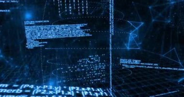 Dönen dünya üzerinde dijital bağlantılar ve veri işleme ağının animasyonu. Küresel bağlantılar, dijital dünya ve dijital arayüz konsepti dijital olarak oluşturulmuş video.