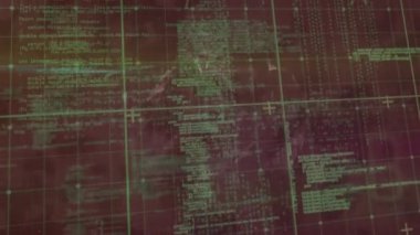 Kırmızı arkaplan üzerinde veri işleme ve bağlantı ağı olan dünyanın animasyonu. Dijital olarak oluşturulmuş küresel bağlantılar, bilgisayar ve dijital arayüz kavramı.