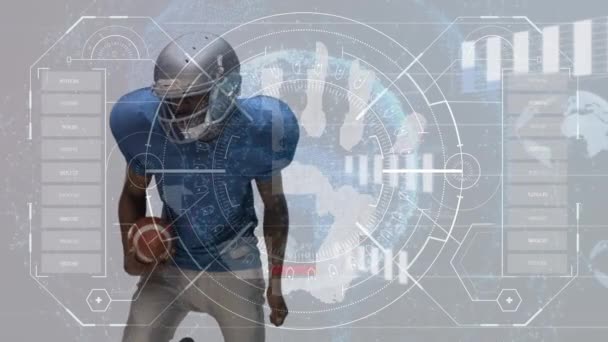 Animation Digital Interface American Football Players Global Sports Digital Interface — 비디오