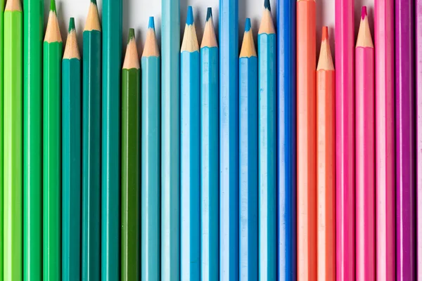 Composition Colorful Crayons White Surface School Equipment Drawing Tools Pattern — ストック写真