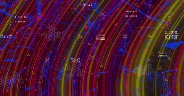 Image Connections Shapes Lights Lights Moving Fast Connections Network Data — Foto de Stock