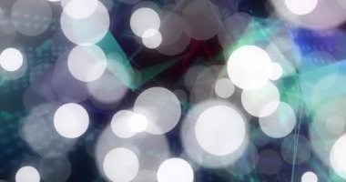 Dijital boşluğa şekillerle düşen noktaların animasyonu. Parti ve kutlama konsepti dijital olarak oluşturuldu.