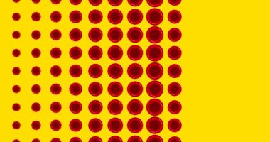 Animation of red blood cells over yellow background. Human biology, organism and nature concept digitally generated video.