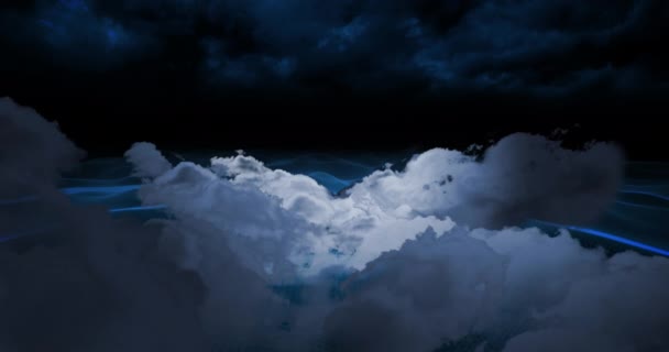 Animação Céu Com Nuvens Conceito Global Negócios Computação Interface Digital — Vídeo de Stock
