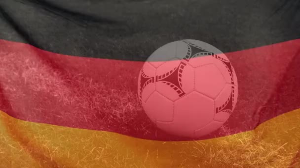 Stadyum Üzerinde Alman Bayrağı Futbol Animasyonu Küresel Spor Vatanseverlik Dijital — Stok video