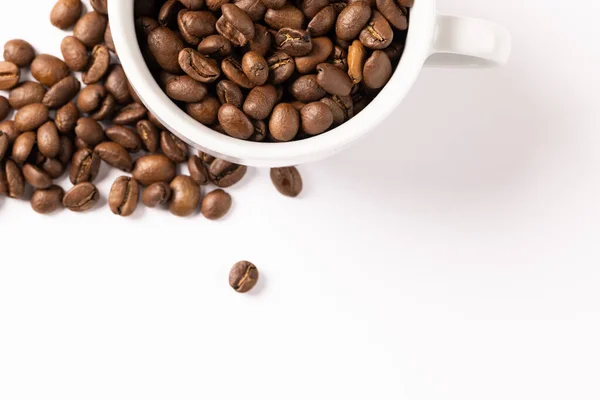 Image Pill Coffee Beans Cup Coffee Beans White Background Coffee — Stockfoto