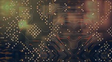 Hareketli ağ işleme ile bağlantı ağının animasyonu. Küresel iletişim ağı ve dijital arayüz arkaplan kavramı dijital olarak oluşturulmuş video.