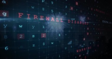 Şehir manzarası üzerinde veri işleme animasyonu. küresel bilim, bağlantılar, veri işleme ve dijital arayüz kavramı dijital olarak oluşturulmuş video.