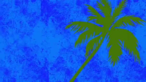 Animation Palmtree Blue Background Abstract Background Colour Pattern Concept Digitally — 비디오