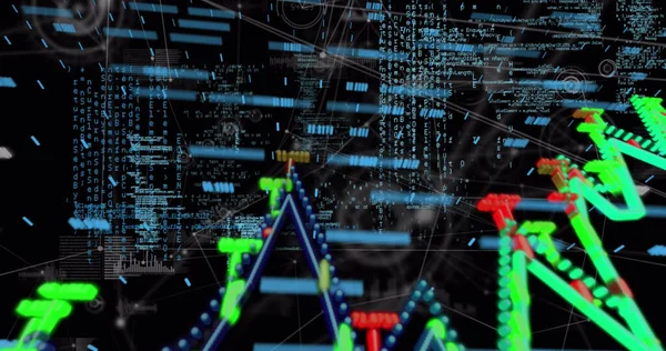 Imagen Del Procesamiento Datos Sobre Fondo Negro Concepto Global Negocio — Foto de Stock