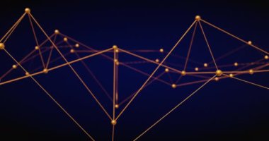 Siyah arkaplan üzerindeki bağlantı ağının animasyonu. küresel bağlantılar, veri işleme ve dijital arayüz konsepti dijital olarak oluşturulmuş video.